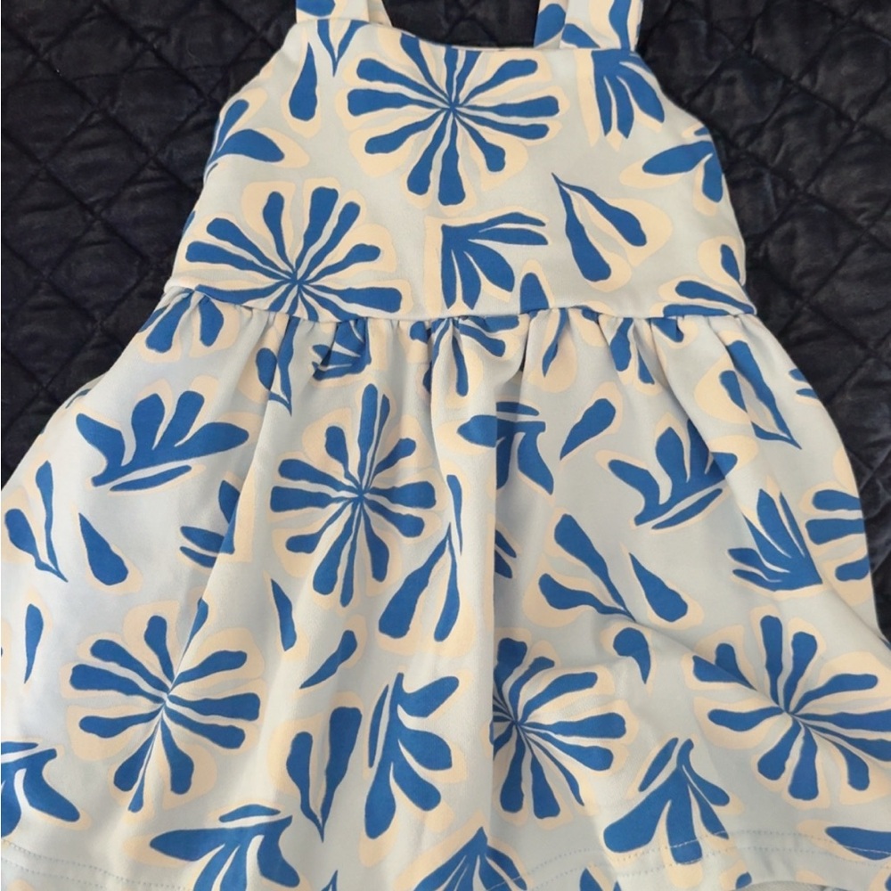 Blue and White Floral Kids Dress